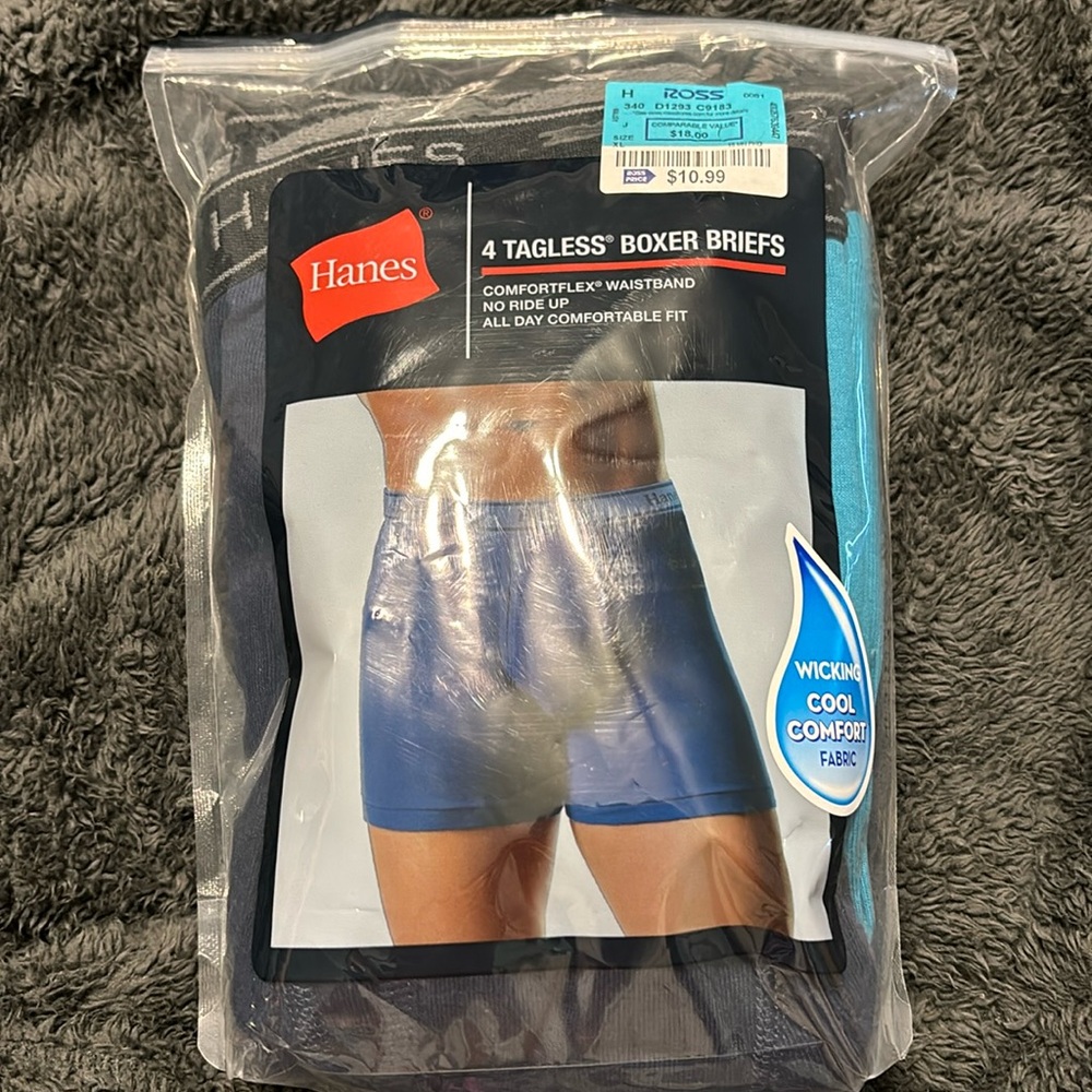 4 Tagless Boxer Briefs- XL- opened but never used